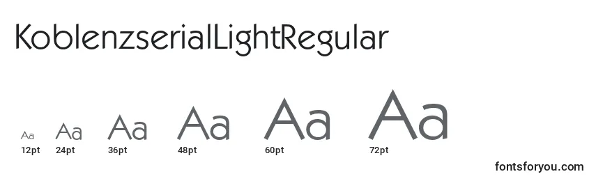 Размеры шрифта KoblenzserialLightRegular