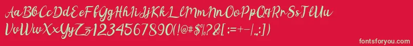 Noorlita Font – Green Fonts on Red Background