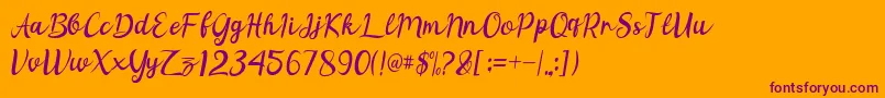 Noorlita Font – Purple Fonts on Orange Background