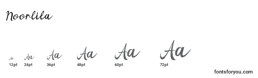 Noorlita Font Sizes
