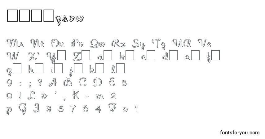 Schriftart Nooshade (135691) – Alphabet, Zahlen, spezielle Symbole