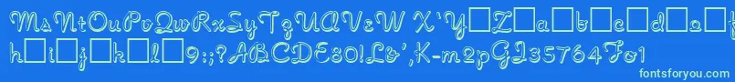 nooshade Font – Green Fonts on Blue Background