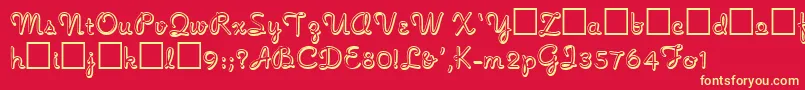 nooshade Font – Yellow Fonts on Red Background