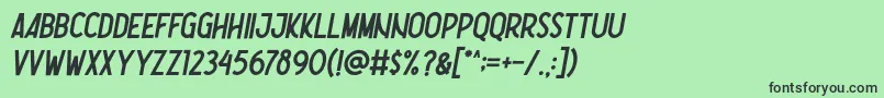 Шрифт Nootdorp Italic Demo – чёрные шрифты на зелёном фоне