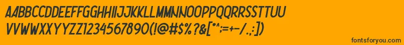 Шрифт Nootdorp Italic Demo – чёрные шрифты на оранжевом фоне
