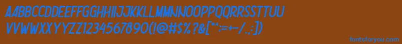 Nootdorp Italic Demo Font – Blue Fonts on Brown Background