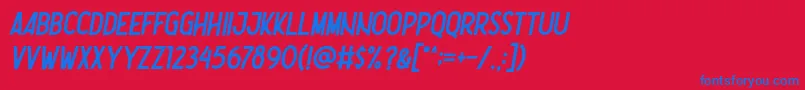 Nootdorp Italic Demo Font – Blue Fonts on Red Background