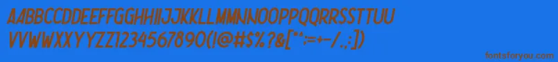 Шрифт Nootdorp Italic Demo – коричневые шрифты на синем фоне