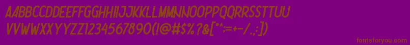 Czcionka Nootdorp Italic Demo – brązowe czcionki na fioletowym tle