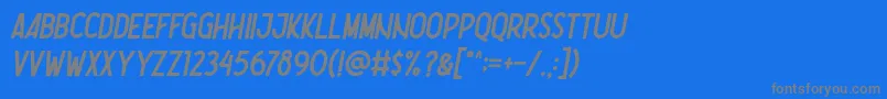 フォントNootdorp Italic Demo – 青い背景に灰色の文字