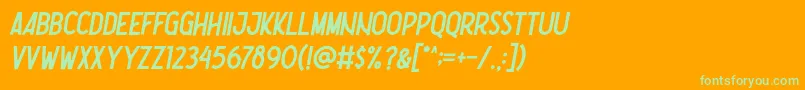 フォントNootdorp Italic Demo – オレンジの背景に緑のフォント