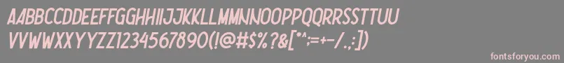 フォントNootdorp Italic Demo – 灰色の背景にピンクのフォント