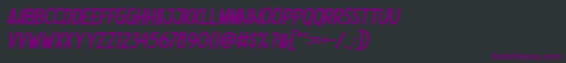 Шрифт Nootdorp Italic Demo – фиолетовые шрифты на чёрном фоне