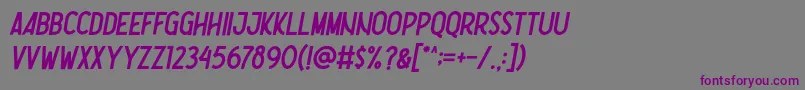 フォントNootdorp Italic Demo – 紫色のフォント、灰色の背景
