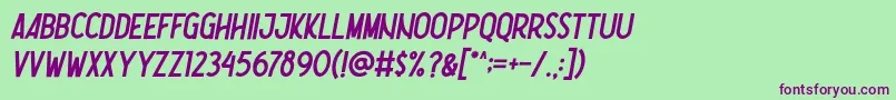 Nootdorp Italic Demo Font – Purple Fonts on Green Background