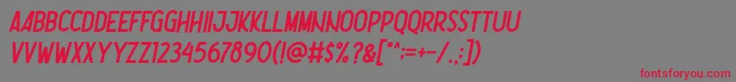 フォントNootdorp Italic Demo – 赤い文字の灰色の背景