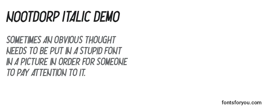 フォントNootdorp Italic Demo