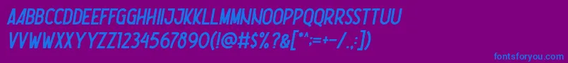 Nootdorp Italic Demo Font – Blue Fonts on Purple Background