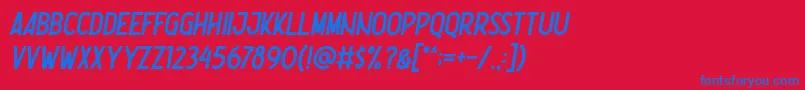 Nootdorp Italic Demo Font – Blue Fonts on Red Background