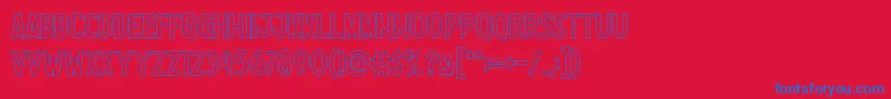 Nootdorp Line Demo-Schriftart – Blaue Schriften auf rotem Hintergrund