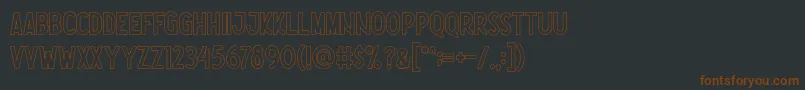 Шрифт Nootdorp Line Demo – коричневые шрифты на чёрном фоне