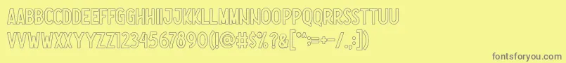 Nootdorp Line Demo Font – Gray Fonts on Yellow Background