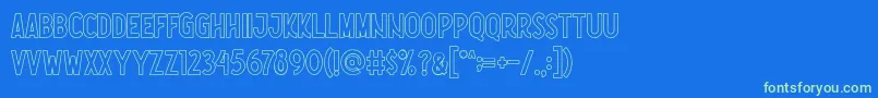 Шрифт Nootdorp Line Demo – зелёные шрифты на синем фоне