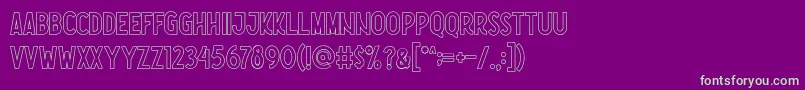 Nootdorp Line Demo-Schriftart – Grüne Schriften auf violettem Hintergrund