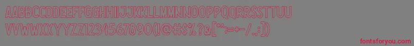 Шрифт Nootdorp Line Demo – красные шрифты на сером фоне