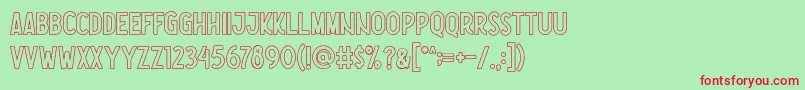 Fonte Nootdorp Line Demo – fontes vermelhas em um fundo verde