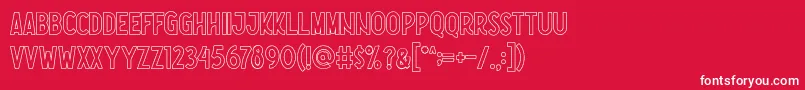 Nootdorp Line Demo Font – White Fonts on Red Background
