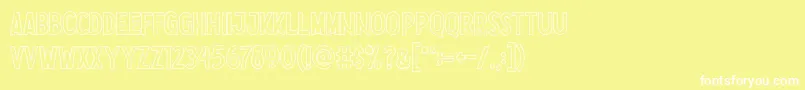 Шрифт Nootdorp Line Demo – белые шрифты на жёлтом фоне