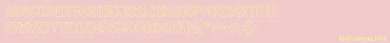 Nootdorp Line Demo-Schriftart – Gelbe Schriften auf rosa Hintergrund