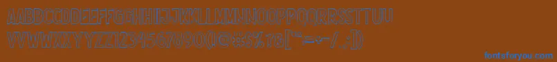 Nootdorp Line Demo-Schriftart – Blaue Schriften auf braunem Hintergrund