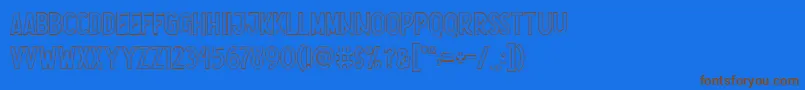 Nootdorp Line Demo Font – Brown Fonts on Blue Background