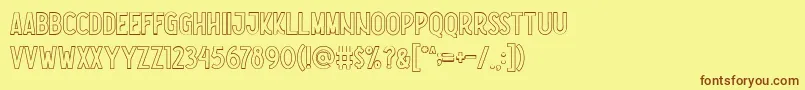 Nootdorp Line Demo Font – Brown Fonts on Yellow Background