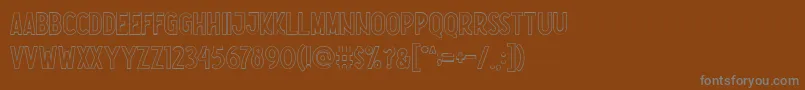 Saiba mais sobre a fonte Nootdorp Line Demo Fonte Nootdorp Line Demo – fontes cinzas em um fundo marrom