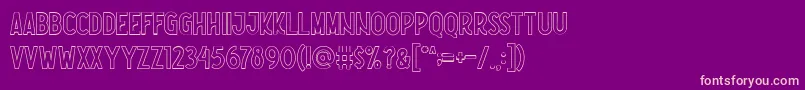 Nootdorp Line Demo-Schriftart – Rosa Schriften auf violettem Hintergrund