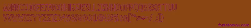 Nootdorp Line Demo-Schriftart – Violette Schriften auf braunem Hintergrund