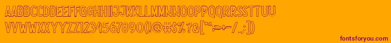 Czcionka Nootdorp Line Demo – fioletowe czcionki na pomarańczowym tle