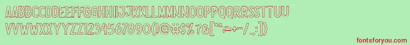 Nootdorp Line Demo Font – Red Fonts on Green Background