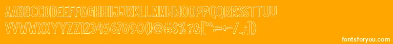 Nootdorp Line Demo-Schriftart – Weiße Schriften auf orangefarbenem Hintergrund