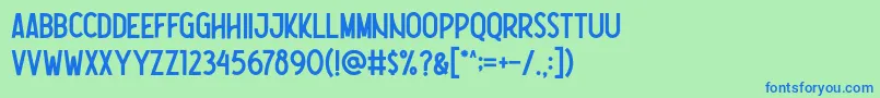 Nootdorp Regular Demo Font – Blue Fonts on Green Background