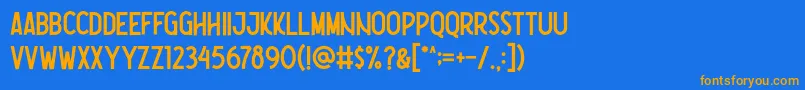 Nootdorp Regular Demo Font – Orange Fonts on Blue Background