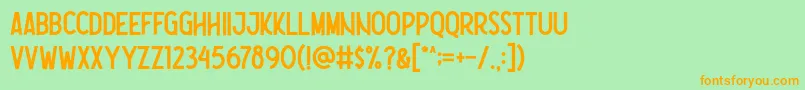 Nootdorp Regular Demo-fontti – oranssit fontit vihreällä taustalla