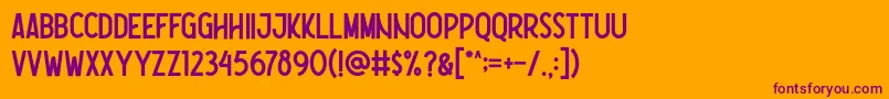 Nootdorp Regular Demo-Schriftart – Violette Schriften auf orangefarbenem Hintergrund