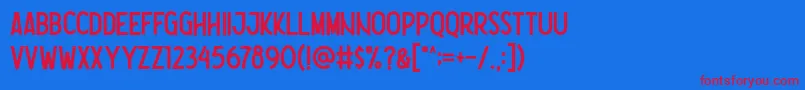 フォントNootdorp Regular Demo – 赤い文字の青い背景