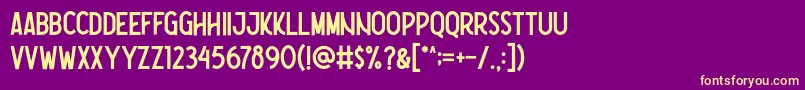 フォントNootdorp Regular Demo – 紫の背景に黄色のフォント