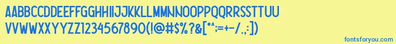 Nootdorp Regular Demo Font – Blue Fonts on Yellow Background