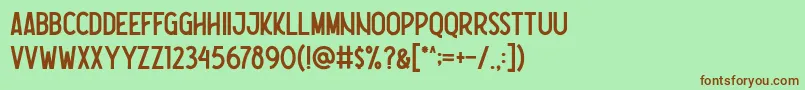 Nootdorp Regular Demo Font – Brown Fonts on Green Background